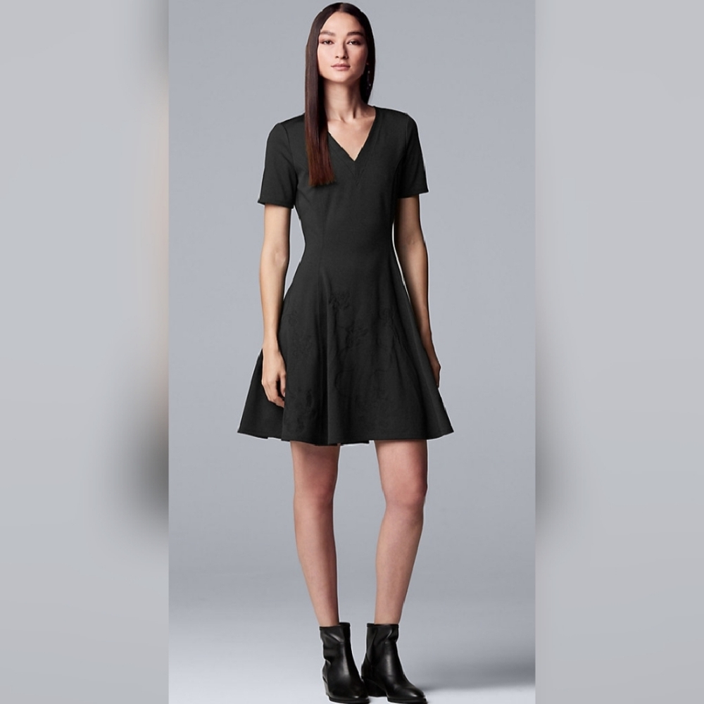 Women's XXL Simply Vera Vera Wang Embroidered Fit & Flare Dress EUC
